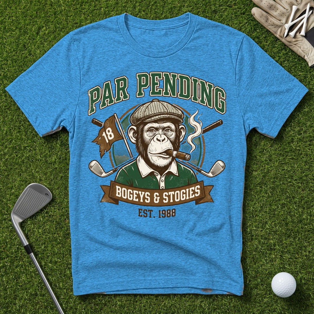 Bogeys & Stogies Ape T-Shirt in Heather Sapphire