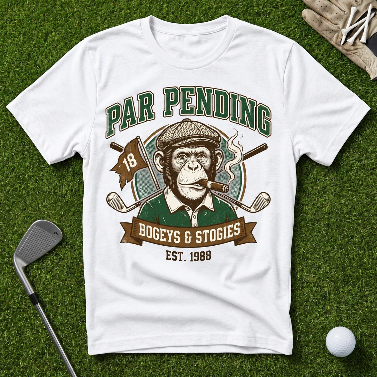 Bogeys & Stogies Ape T-Shirt in White