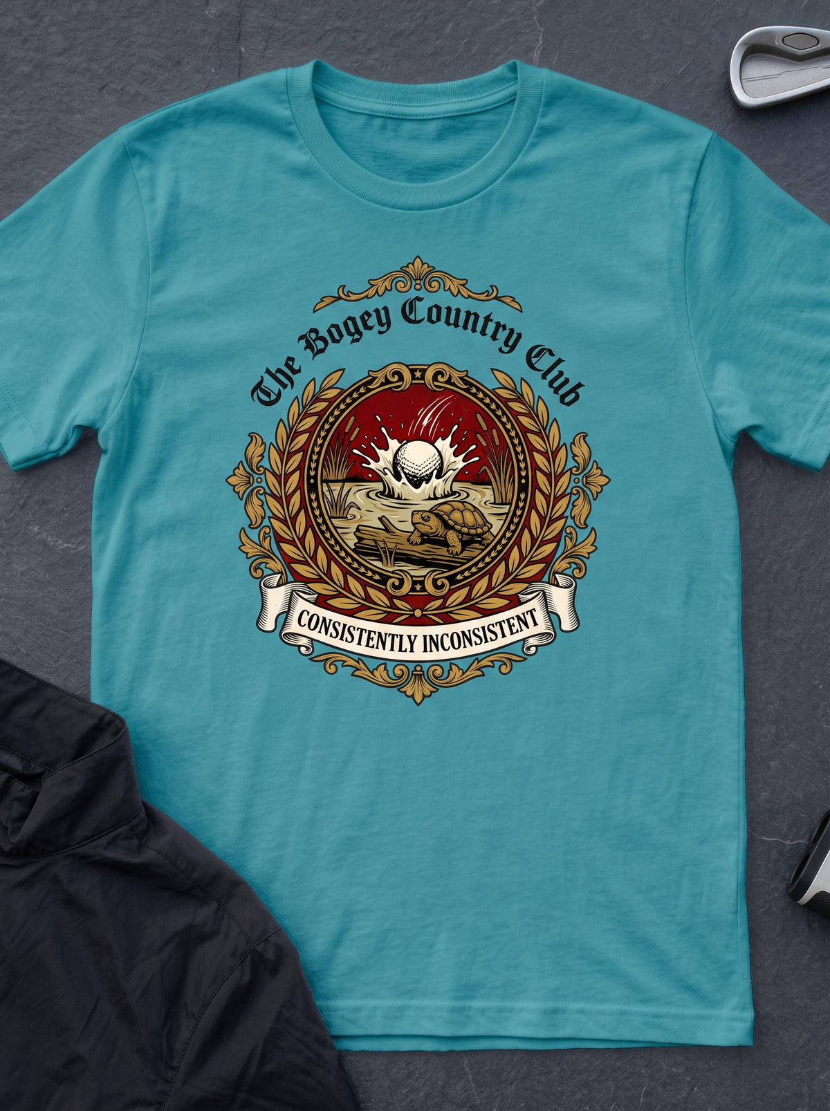 The Bogey Country Club funny golf t-shirt in Jade Dome