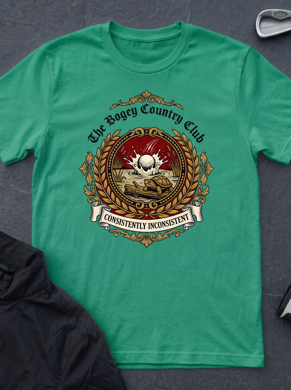 The Bogey Country Club funny golf t-shirt in Kelly Green