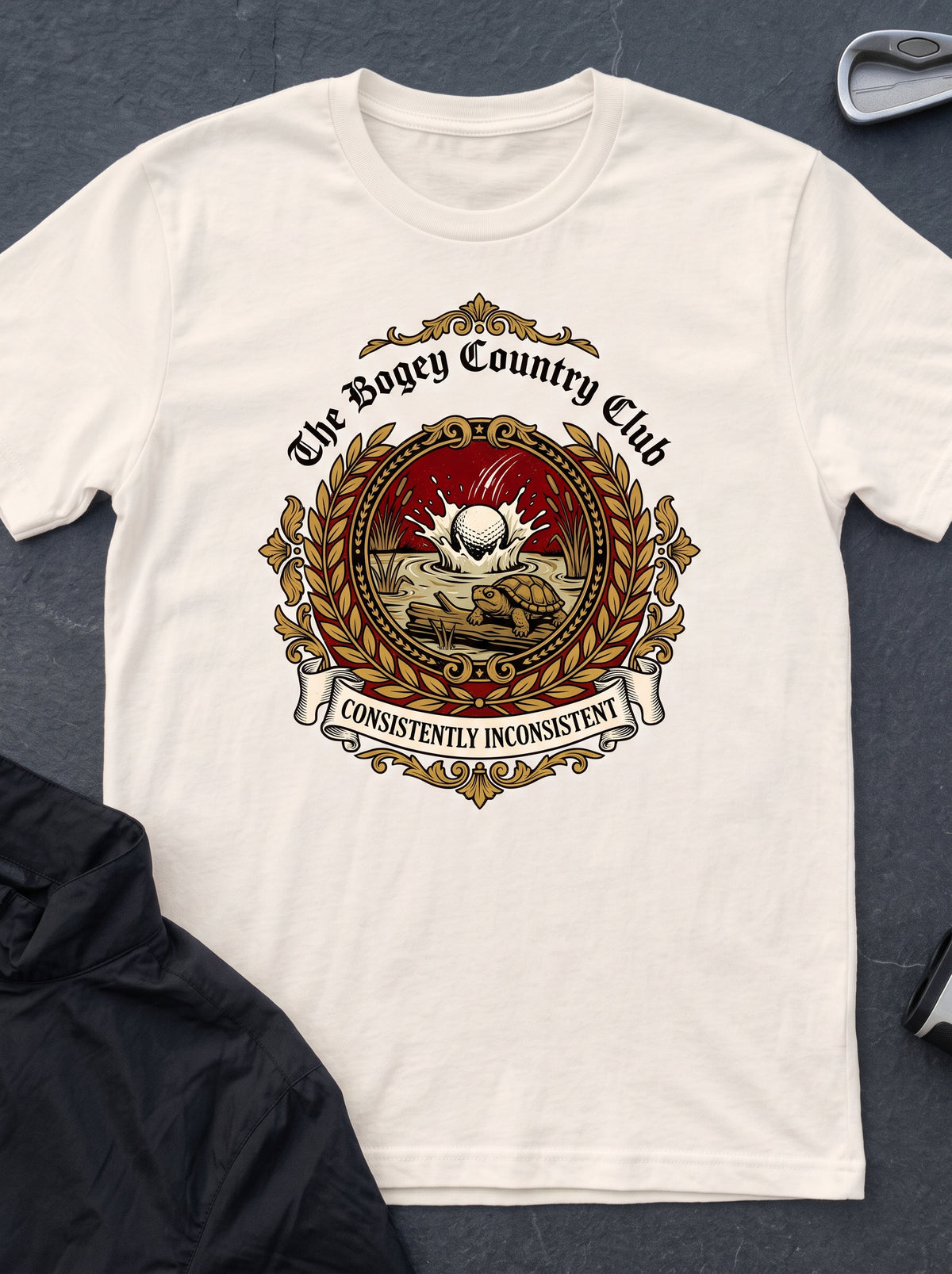 The Bogey Country Club funny golf t-shirt in Natural
