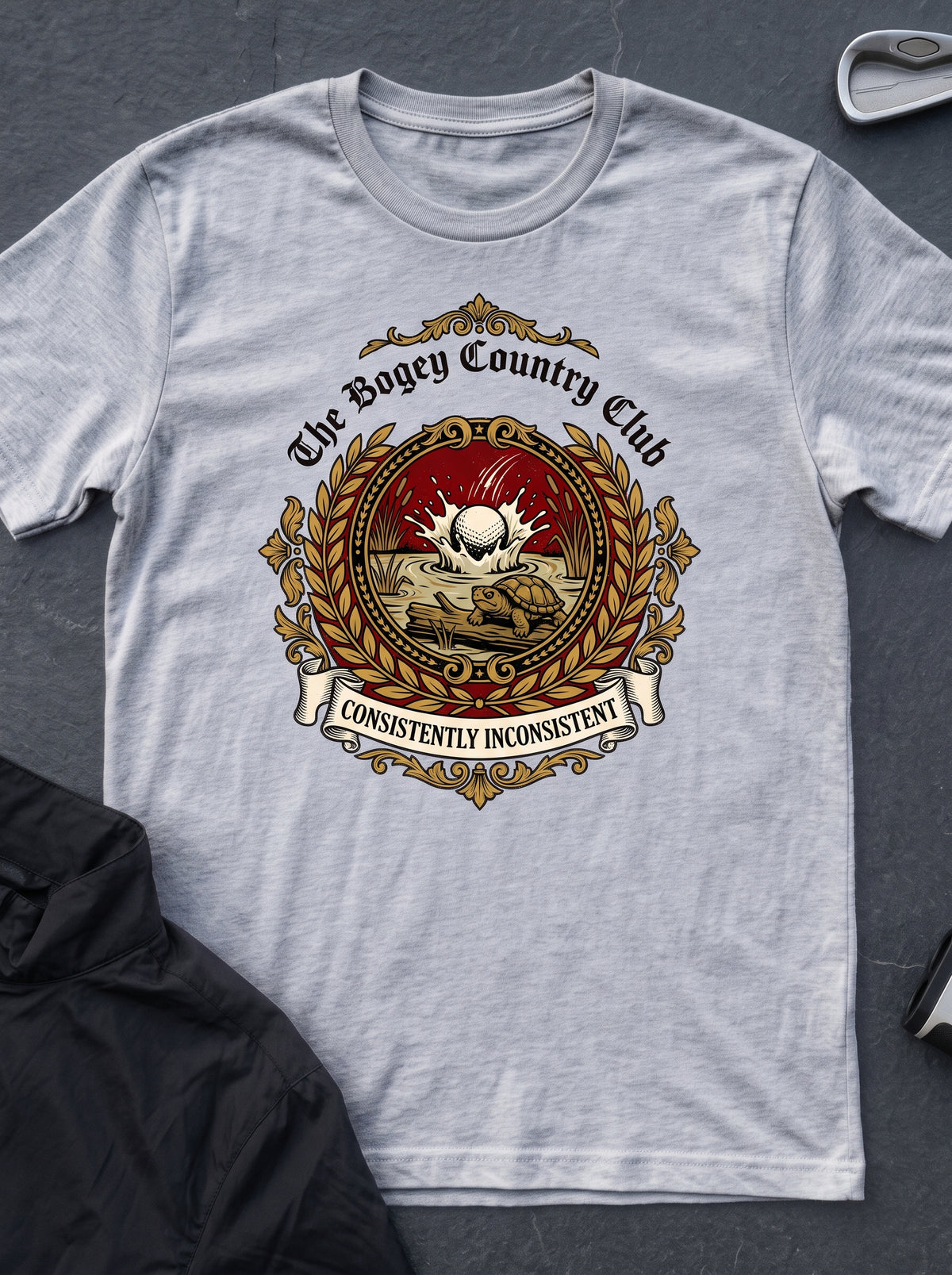 The Bogey Country Club funny golf t-shirt in Sport Grey