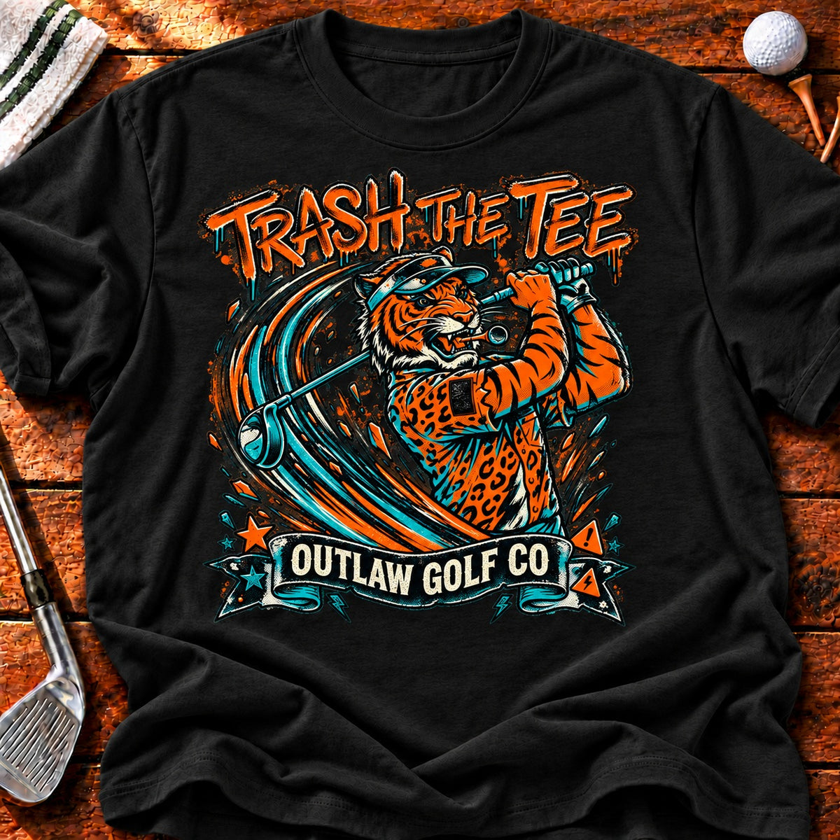 Trash The Tee Tiger T-Shirt in Black