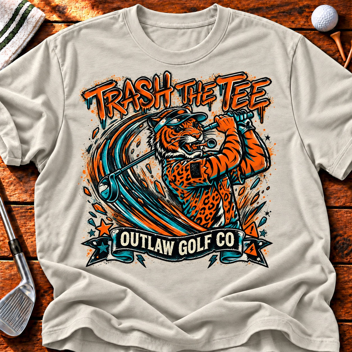 Trash The Tee Tiger T-Shirt in Ice Grey