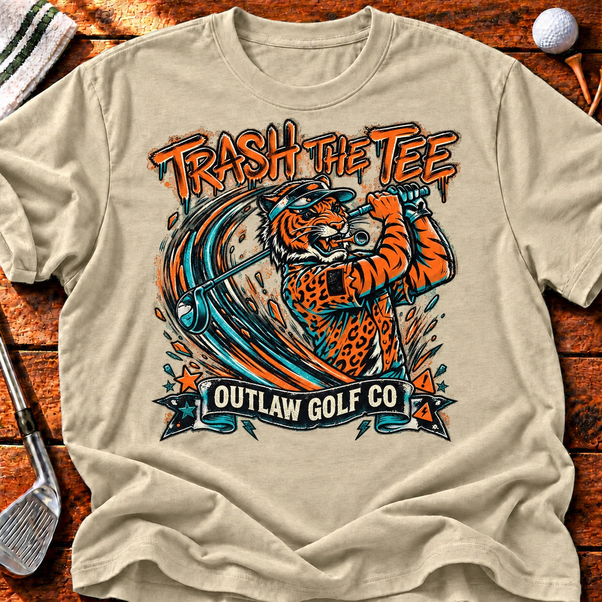 Trash The Tee Tiger T-Shirt in Sand