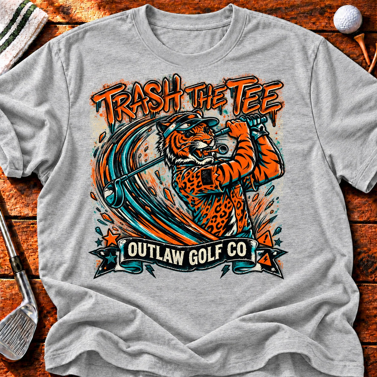 Trash The Tee Tiger T-Shirt in Sport Grey