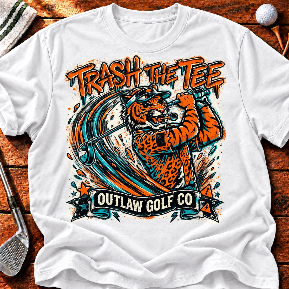 Trash The Tee Tiger T-Shirt in White